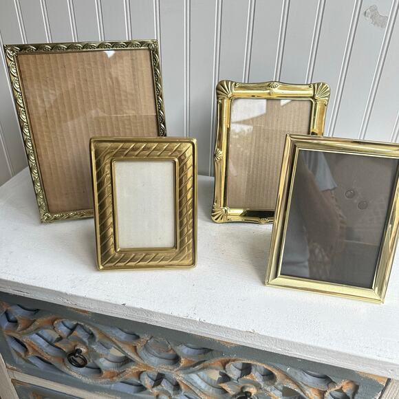Set of 4 Gold Frames Wedding Wall Memory Gallery Wall Pictures Assorted Ornate - Picture 1 of 11